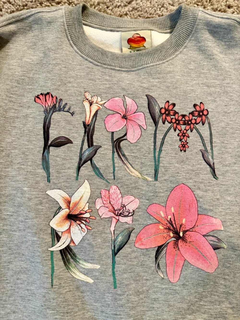Farm Rio Floral Sweatshirt - Size L - Picture 2 of 6